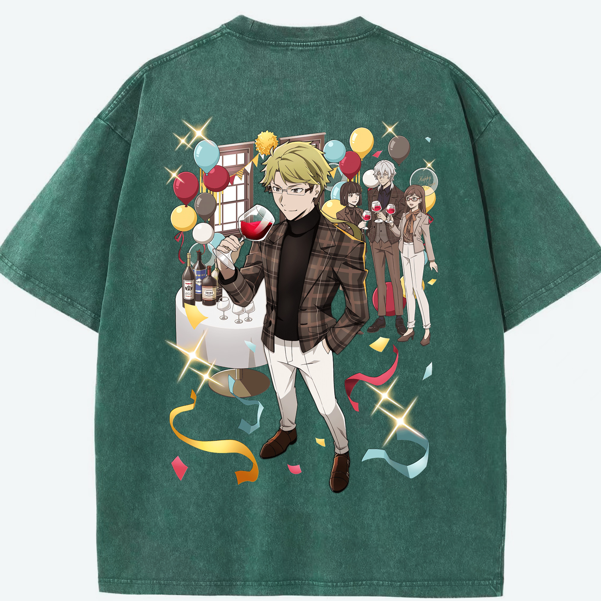 （画像用） 文豪ストレイドッグス Bungo Stray Dogs 綿100% ヴィンテージ風 半袖Tシャツ（背面プリント）